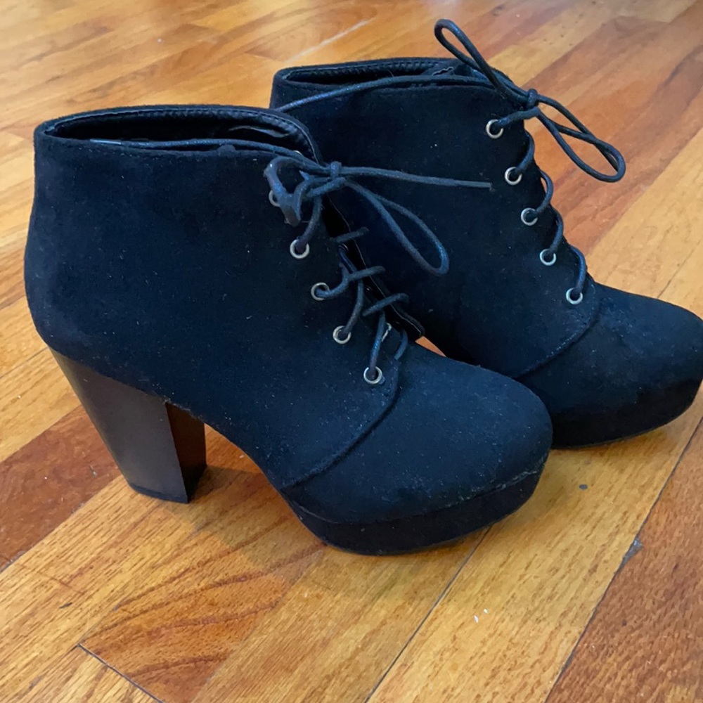 Black heeled booties